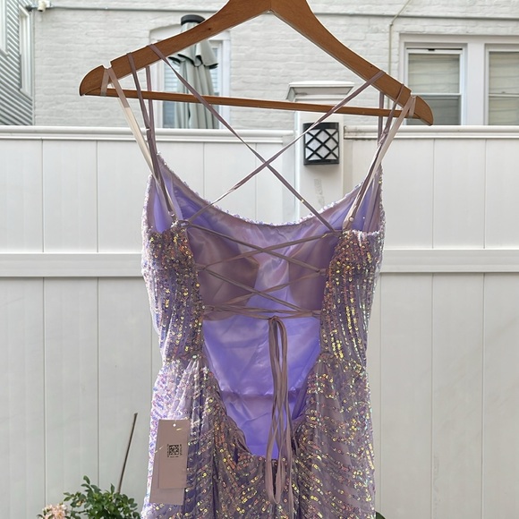 B. Darlin - Juniors' Purple Sequin Prom Gown - Size 15/16 - Picture 8 of 16